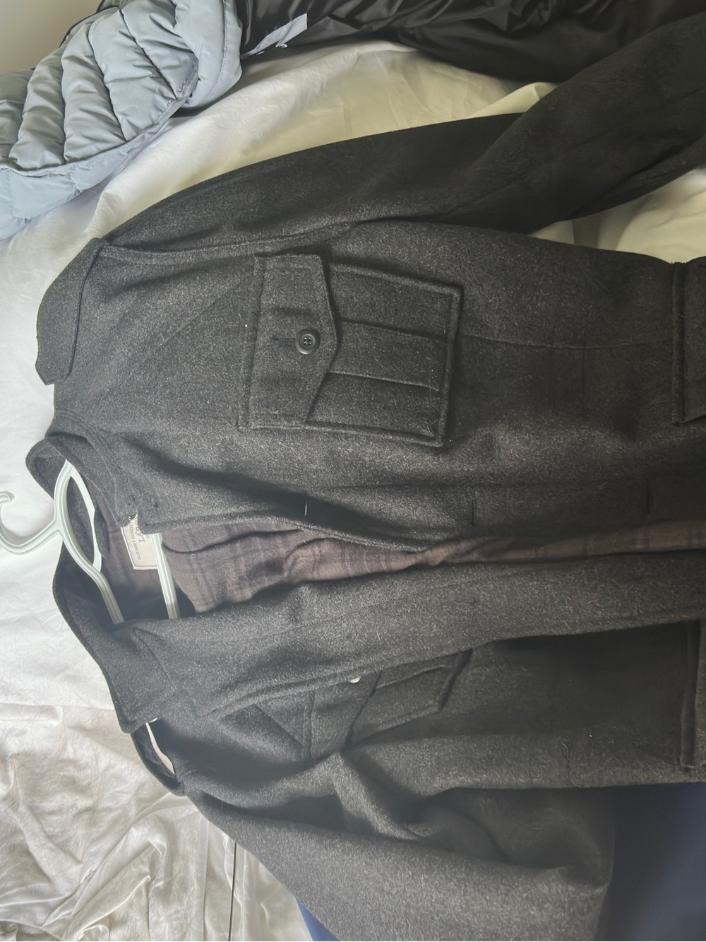 Old Navy Men's Charcoal Pea Coat